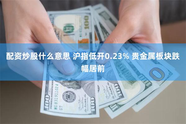 配资炒股什么意思 沪指低开0.23% 贵金属板块跌幅居前