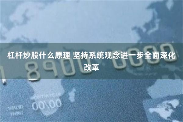 杠杆炒股什么原理 坚持系统观念进一步全面深化改革