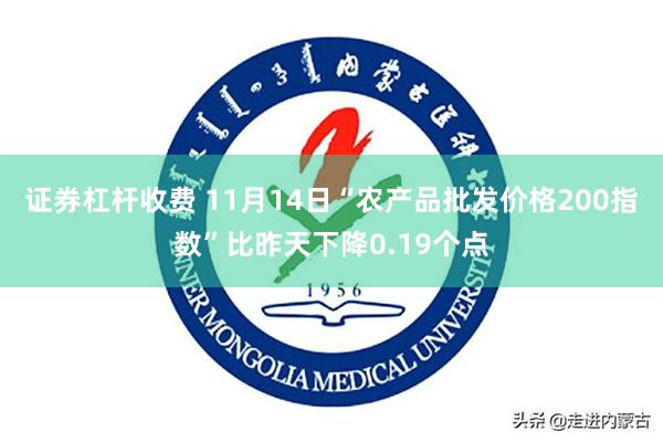 证券杠杆收费 11月14日“农产品批发价格200指数”比昨天下降0.19个点